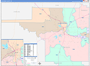 Tom Green County Wall Map Color Cast Style
